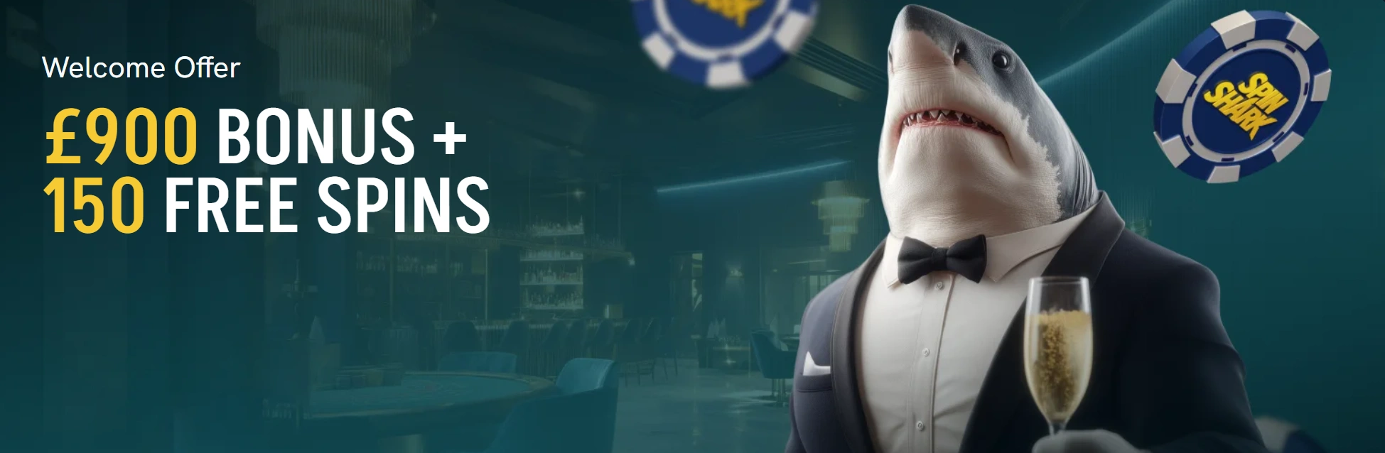 SpinShark Casino | £900 Bonus + 150 Free Spins | Full Review