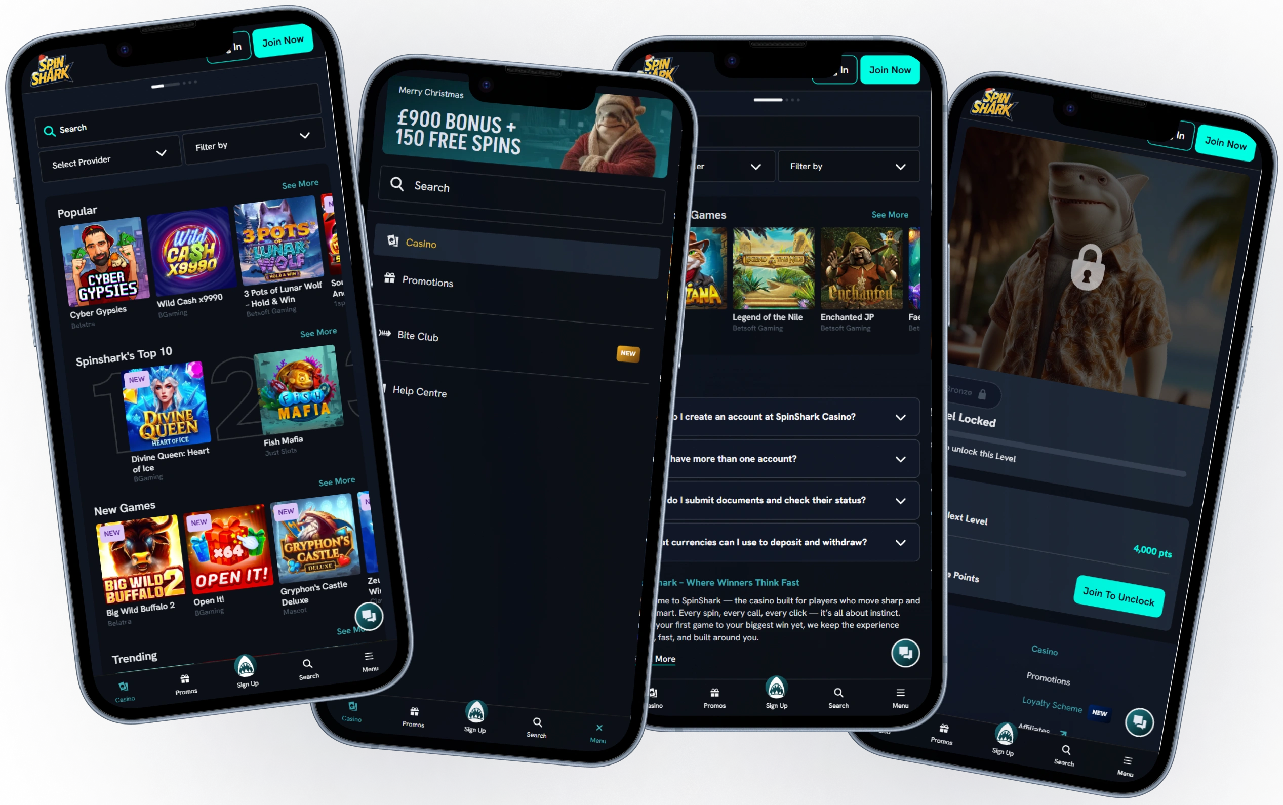 SpinShark Casino | £900 Bonus + 150 Free Spins | Full Review